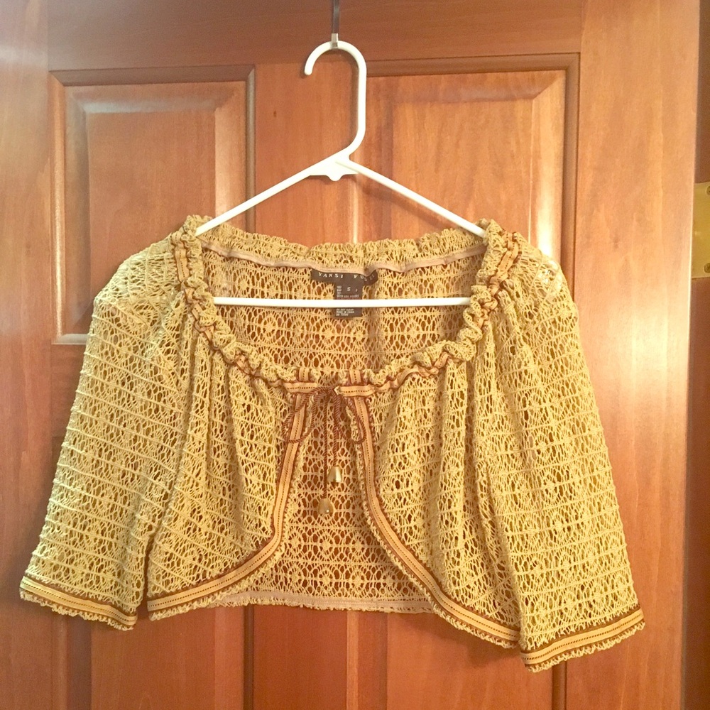 Yansi Fugel crocheted cropped jacket